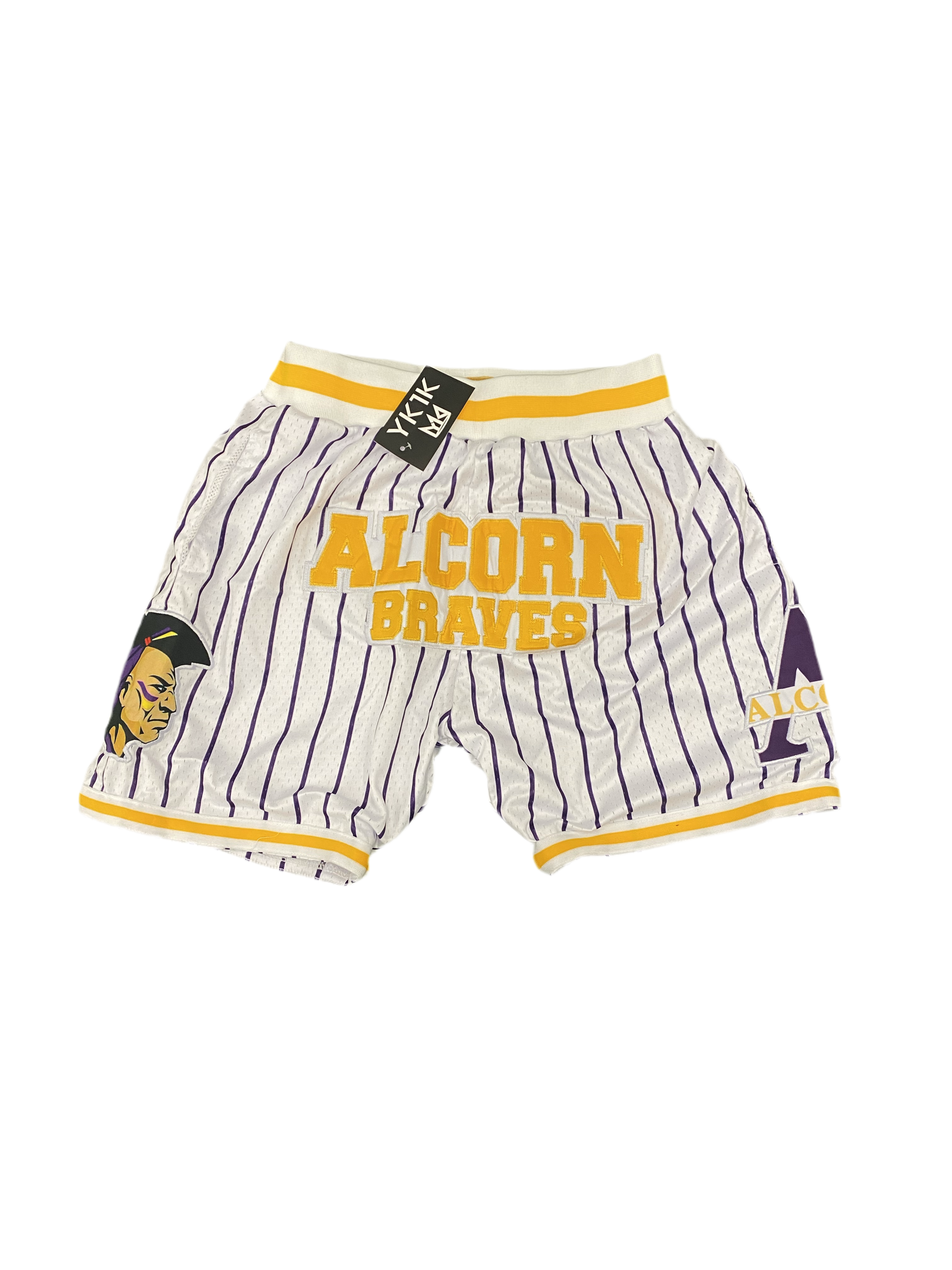 Alcorn BASKETBALL SHORTS White/ Purple Pinstripe PRE-ORDER