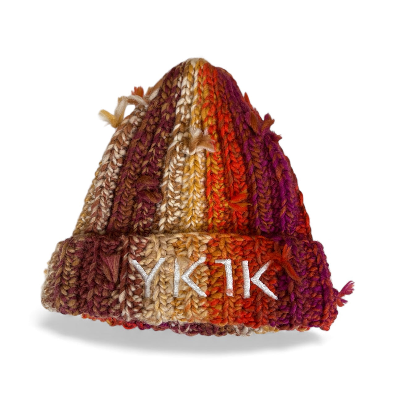 YK1K “Autumn Flame” Hand-Knit Beanie