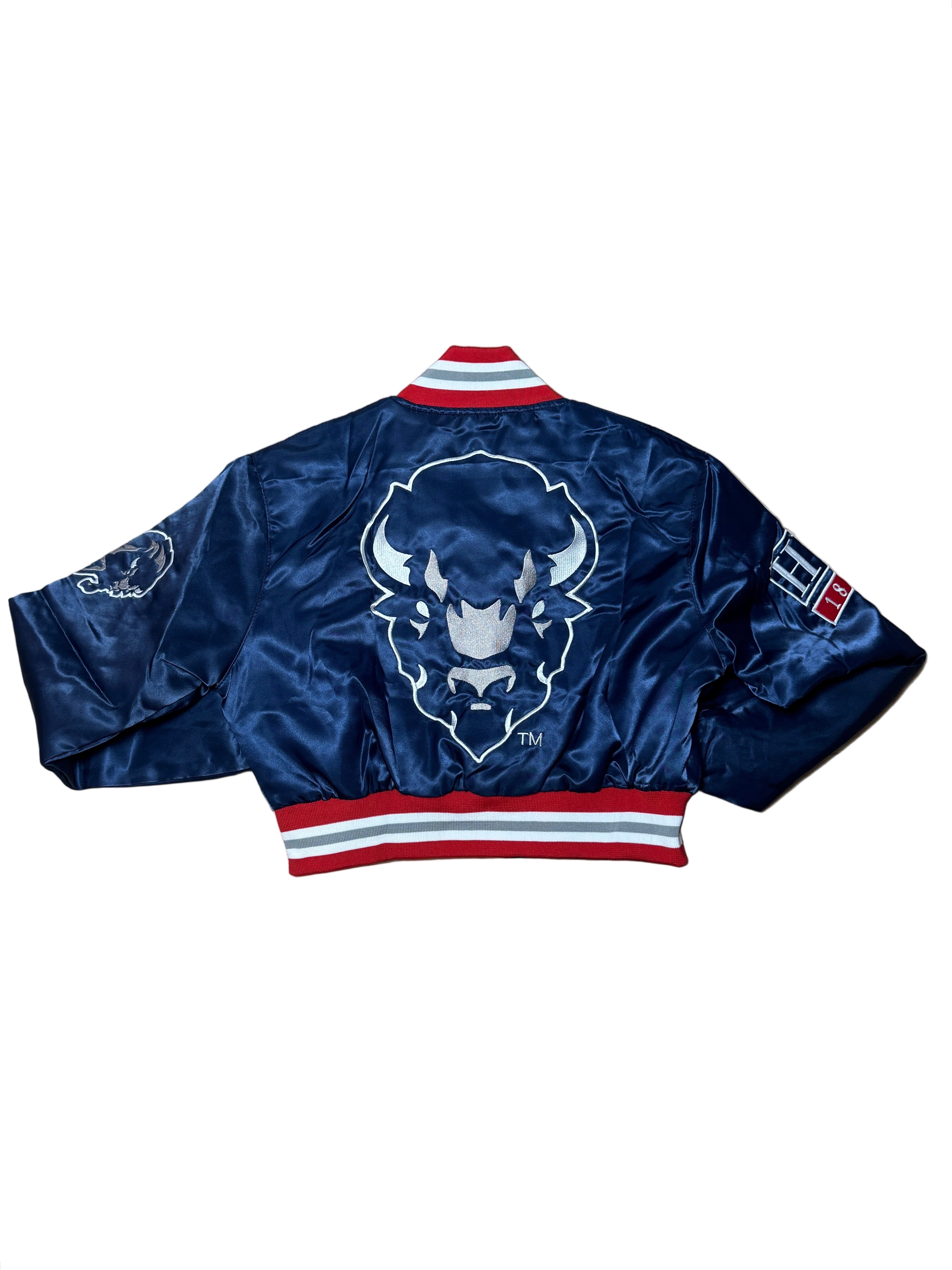 HOWARD YK1K SATIN VARSITY JACKET PRE-ORDER CROPPED