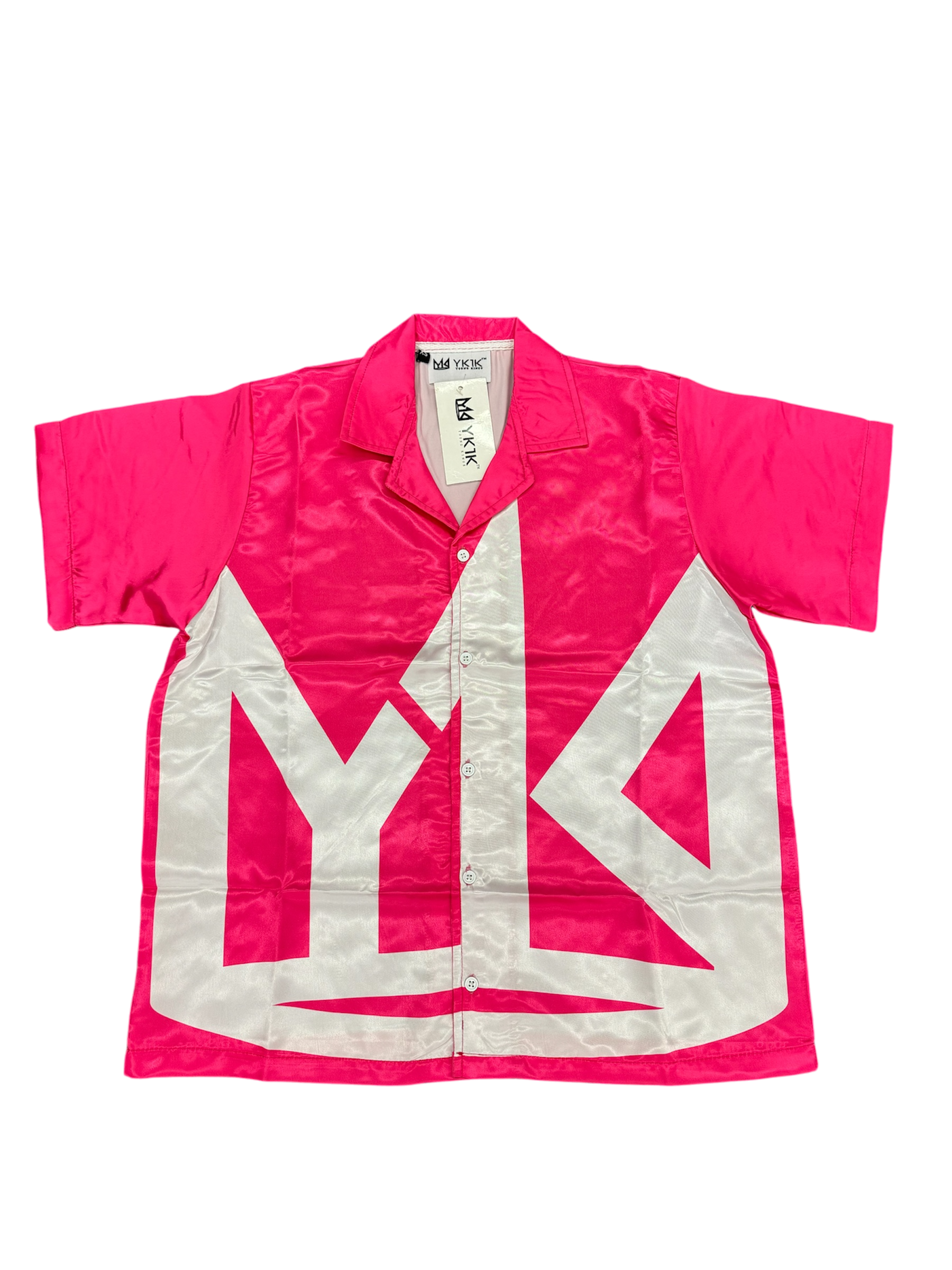 Pink Crown Silk Button Shirt