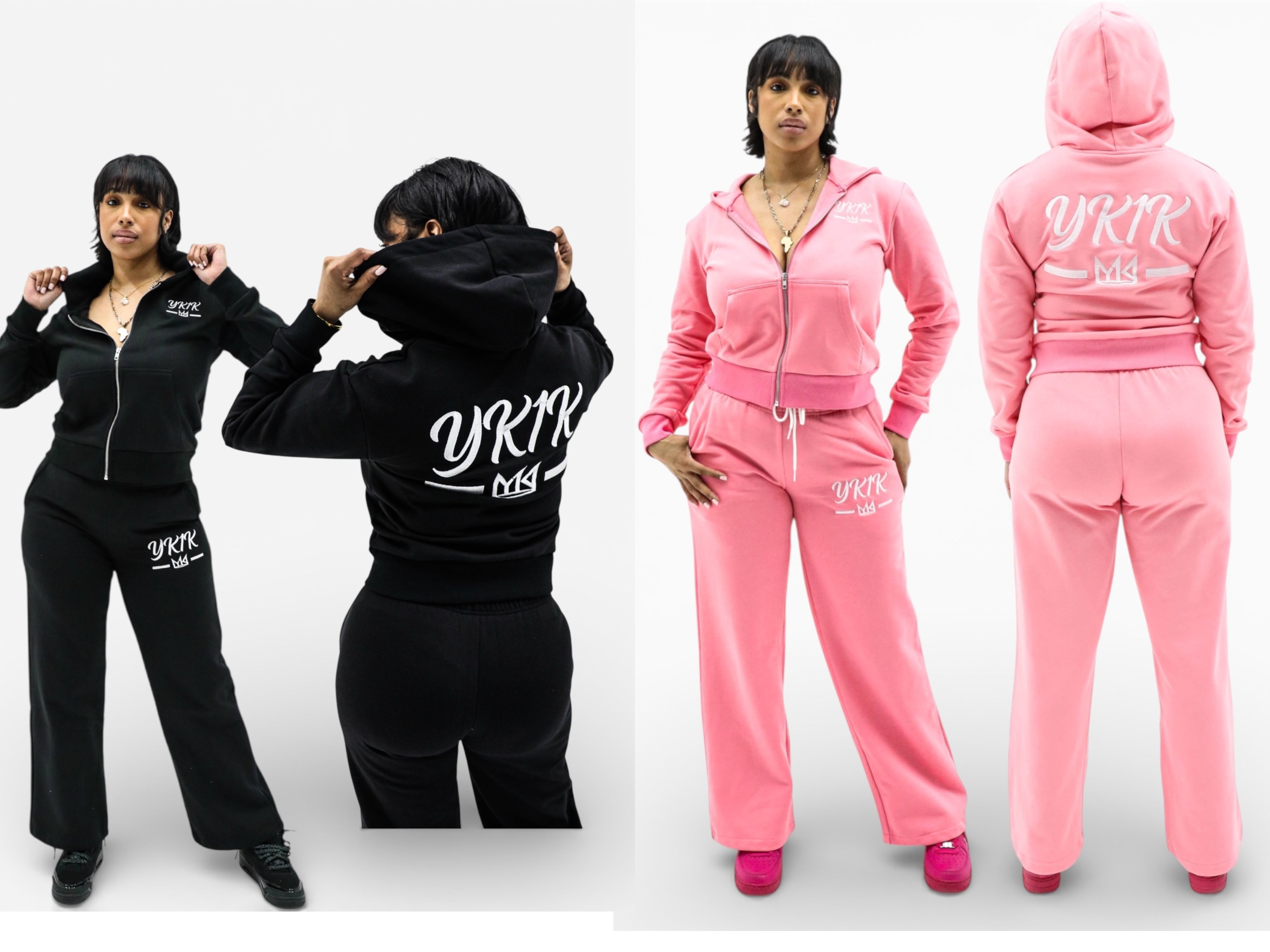 YK1K Women’s Signature Script Zip Hoodie Set