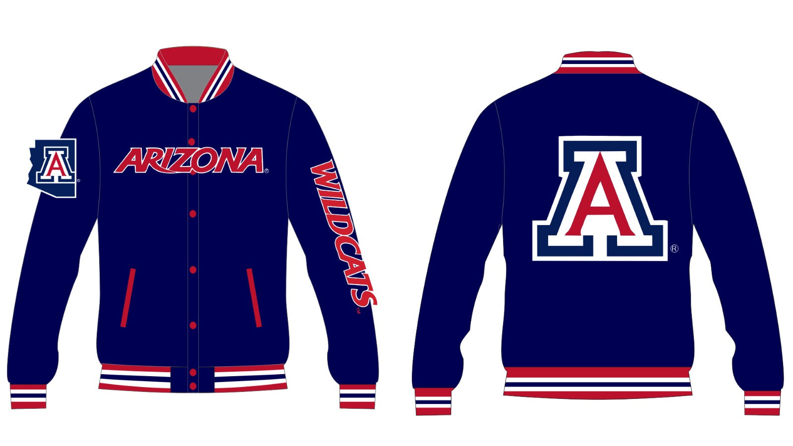 UNIVERSITY OF ARIZONA YK1K SATIN VARSITY JACKET PRE-ORDER