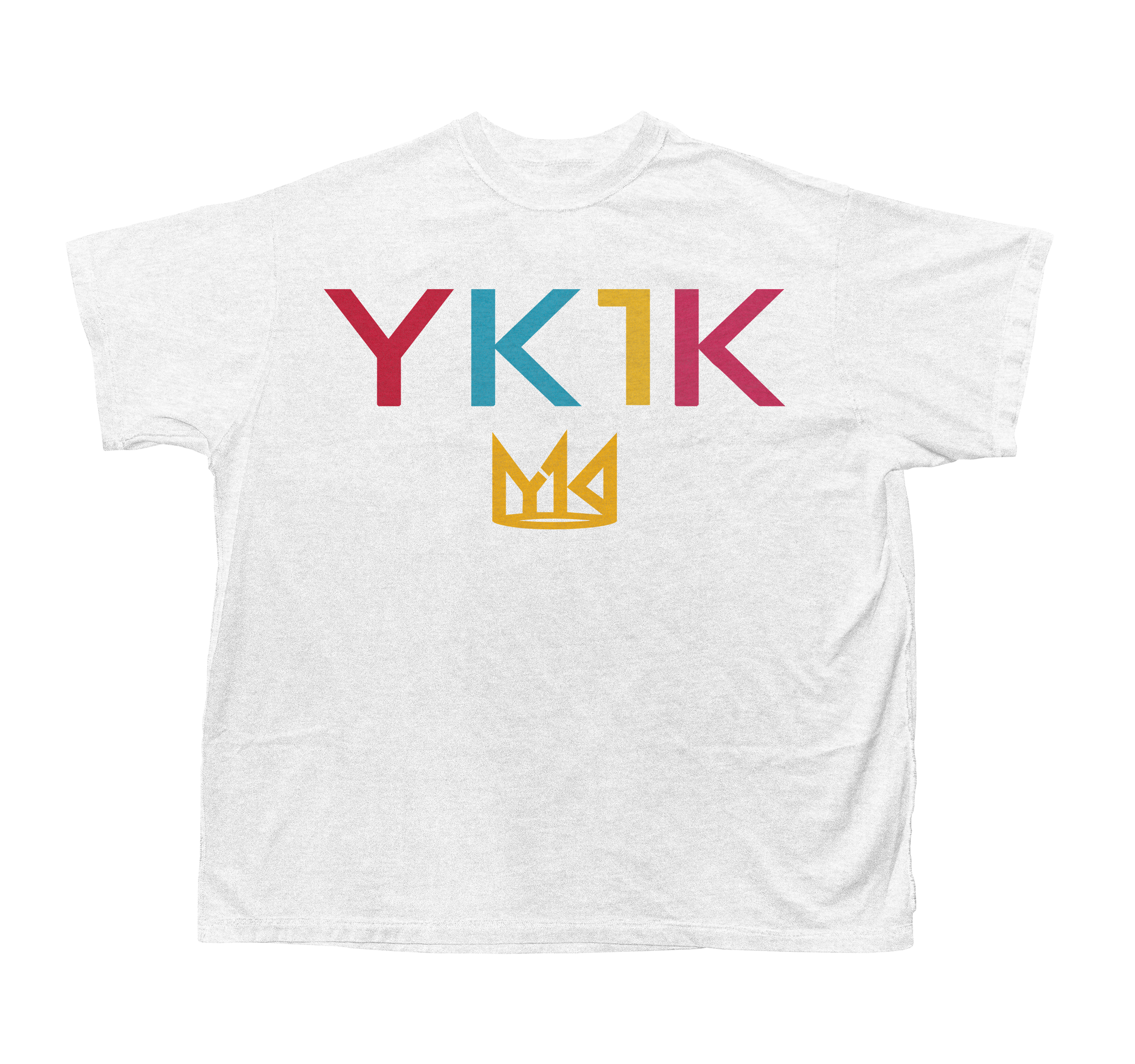 YK1K Multi-Color Logo Cropped Tee – White (Size Up Recommended)