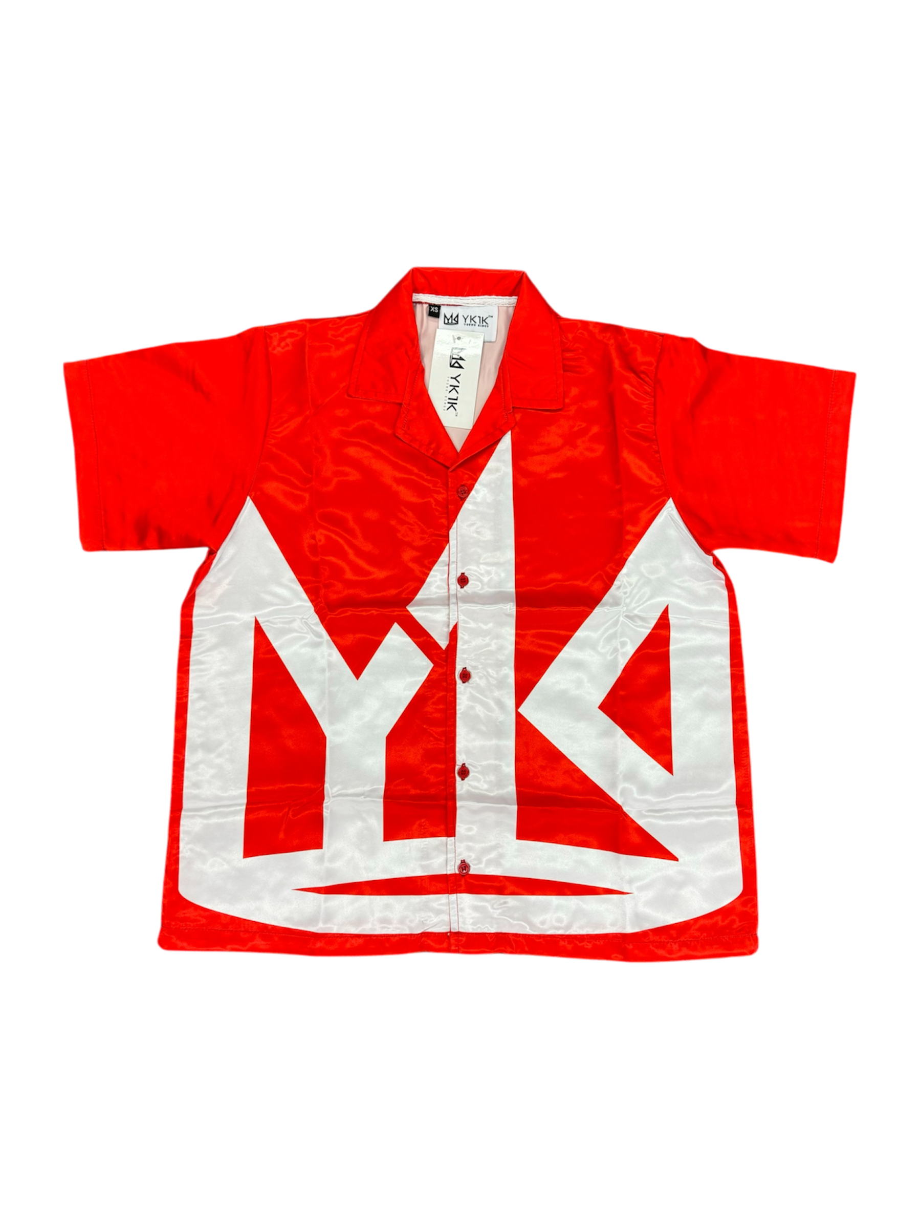 Red Crown Silk Button Shirt