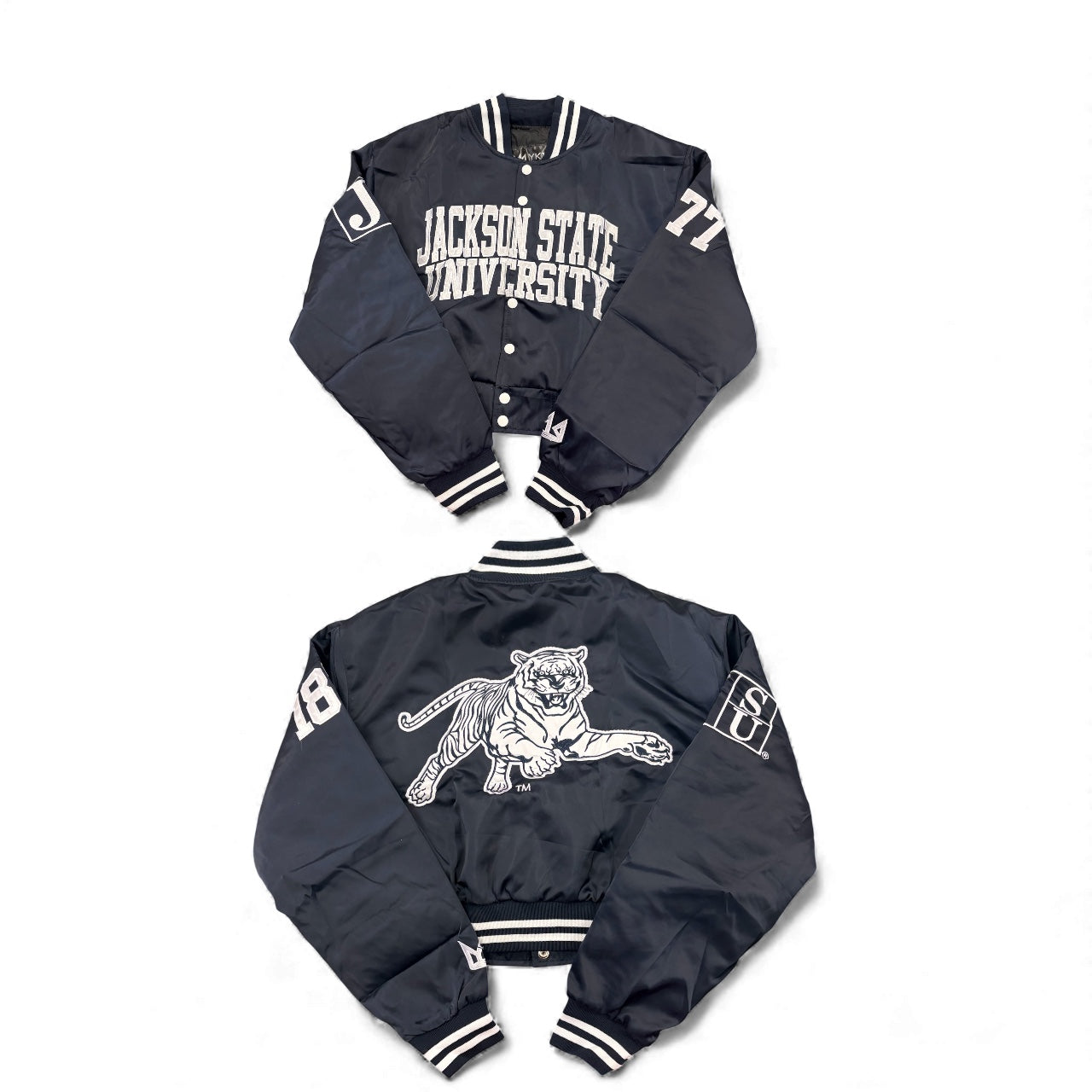 JACKSON STATE UNIVERSITY YK1K SATIN CROPPED JACKET