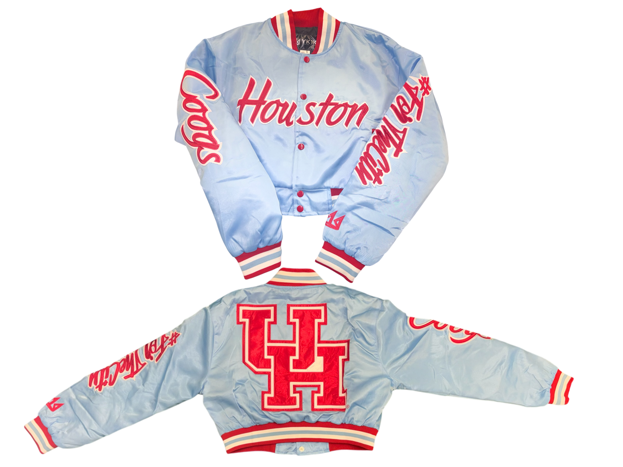 Houston VARSITY JACKET LADY CROPPED COLUMBIA BLUE