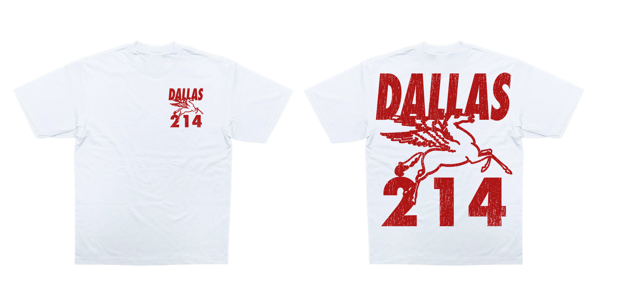 Dallas Tshirt 214 WHITE AND RED