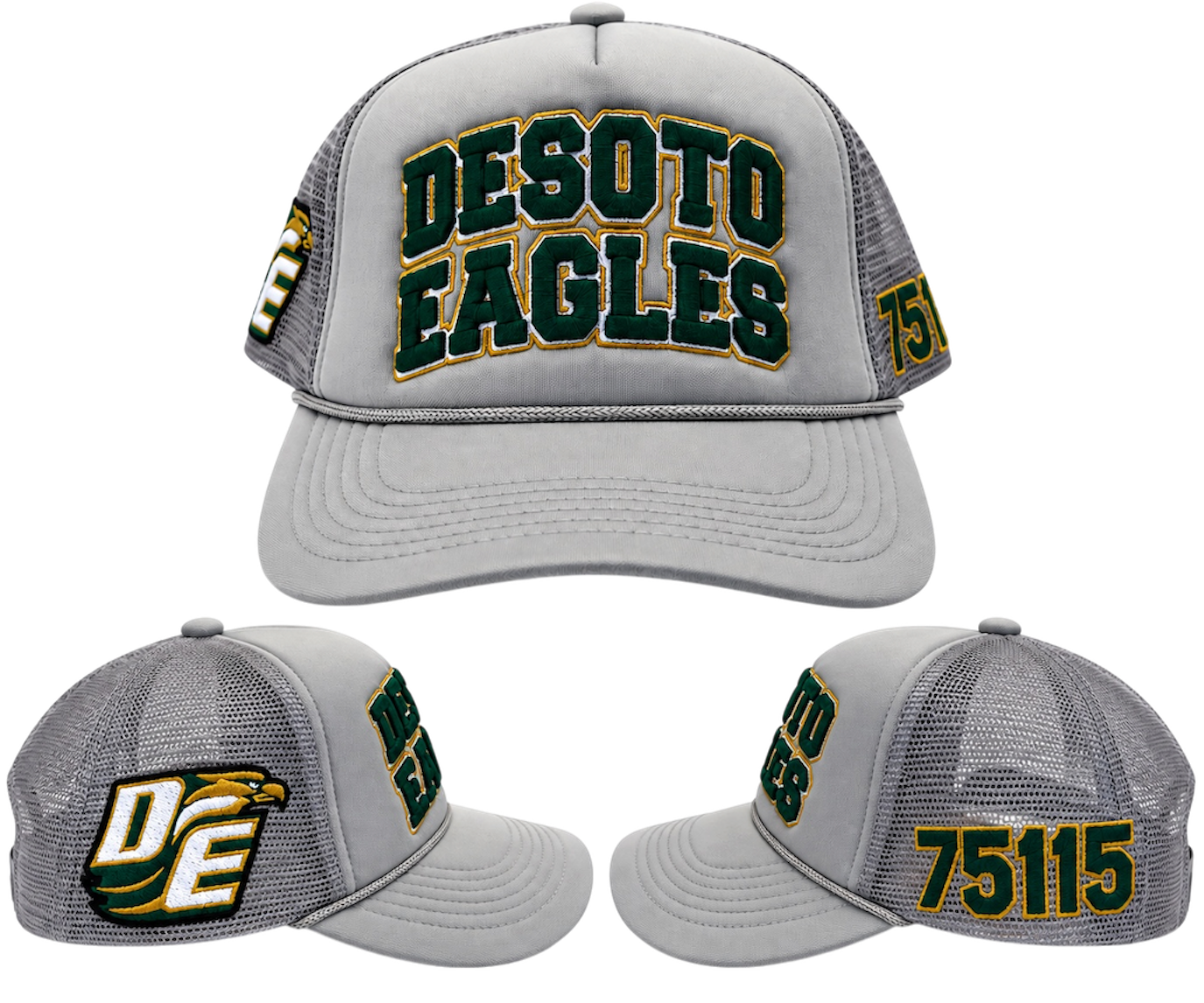 DESOTO HIGH SCHOOL TRUCKER HATS Gray