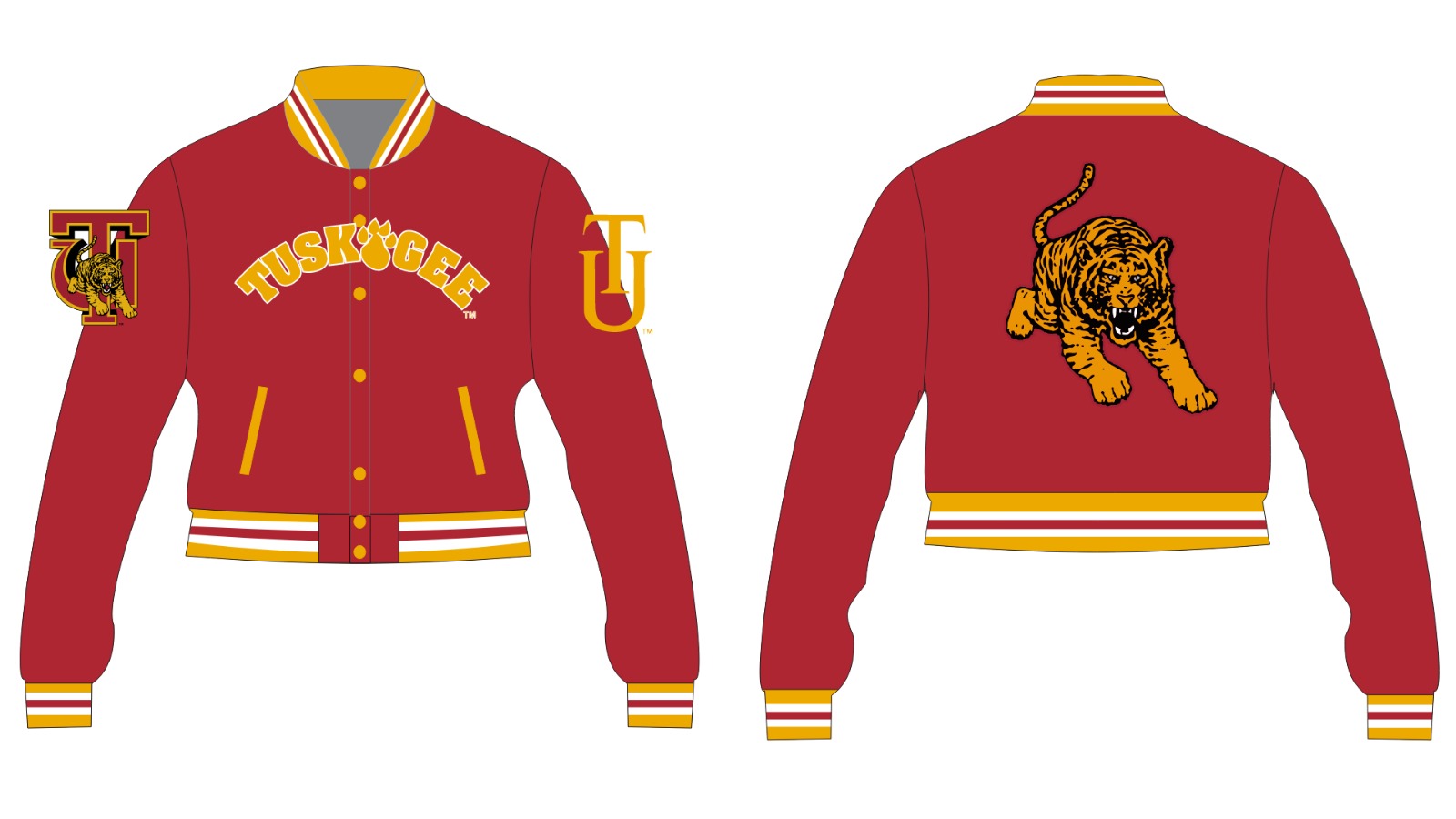 Tuskegee YK1K SATIN VARSITY JACKET PRE-ORDER CROPPED