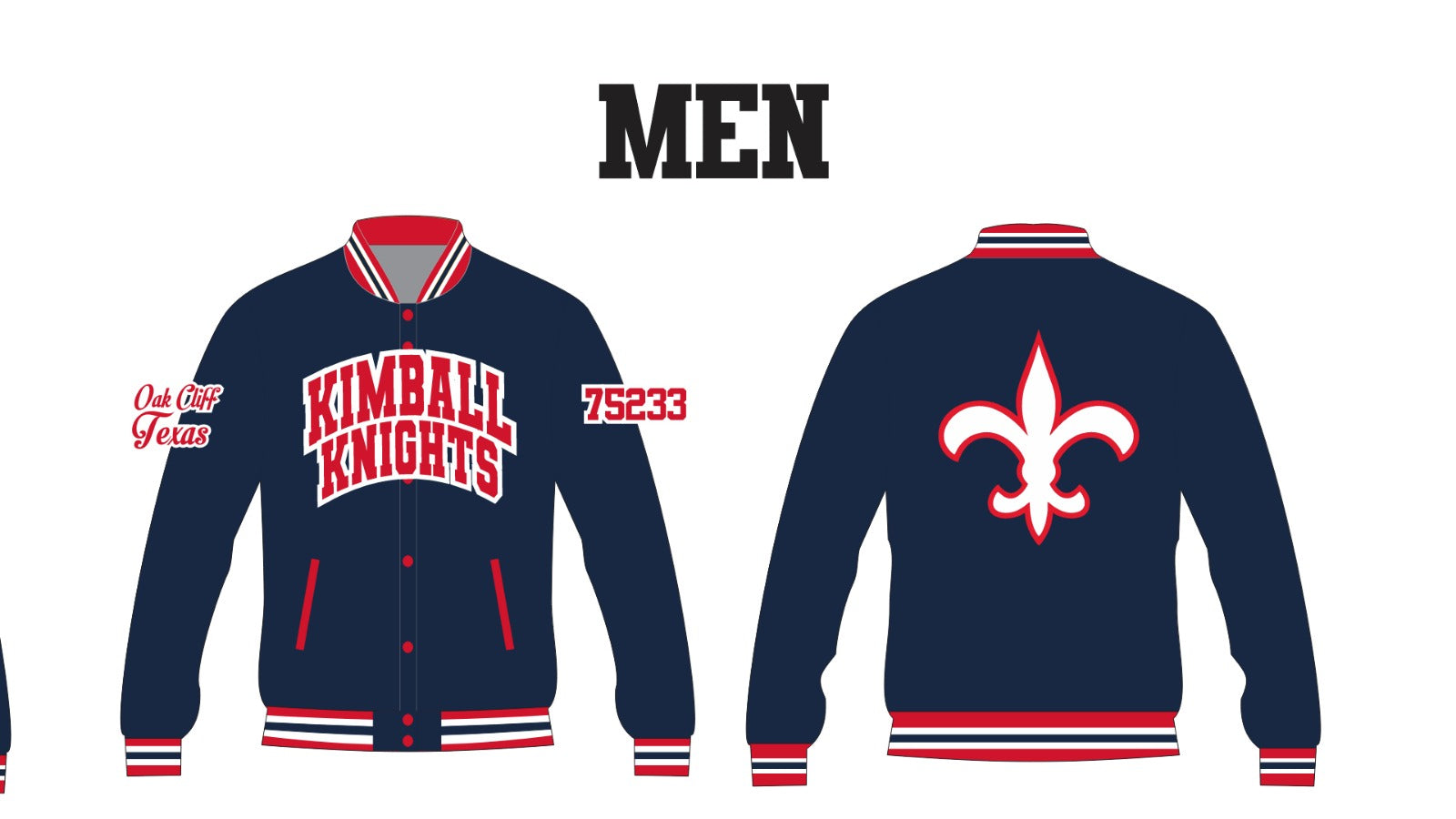 KIMBALL YK1K SATIN VARSITY JACKET Navy