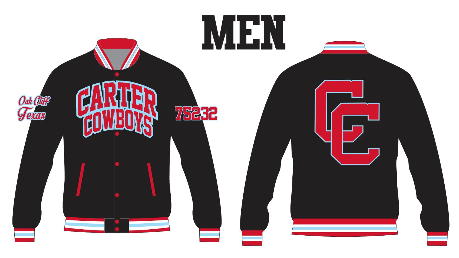 CARTER YK1K SATIN VARSITY JACKET BLACK PRE-ORDER