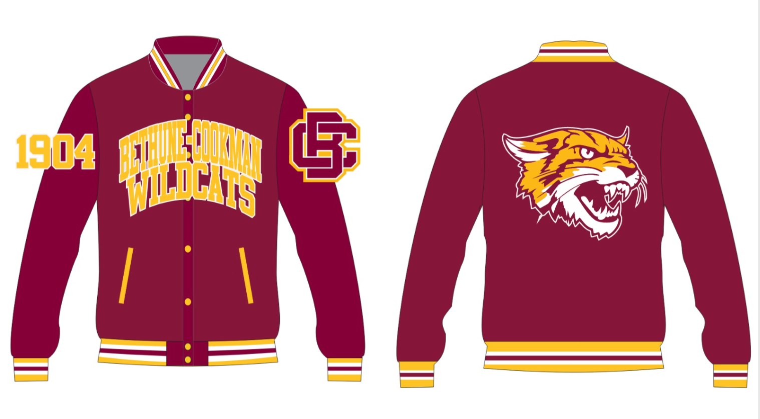 Bethune-Cookman University YK1K SATIN VARSITY JACKET PRE-ORDER