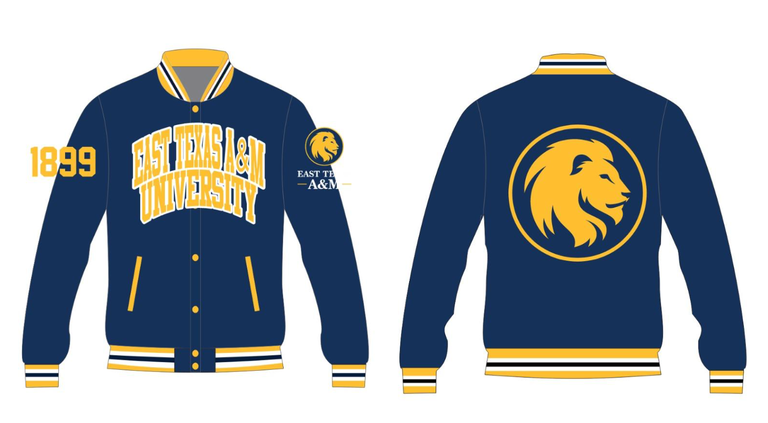 East Texas A&M University YK1K SATIN VARSITY JACKET PRE-ORDER