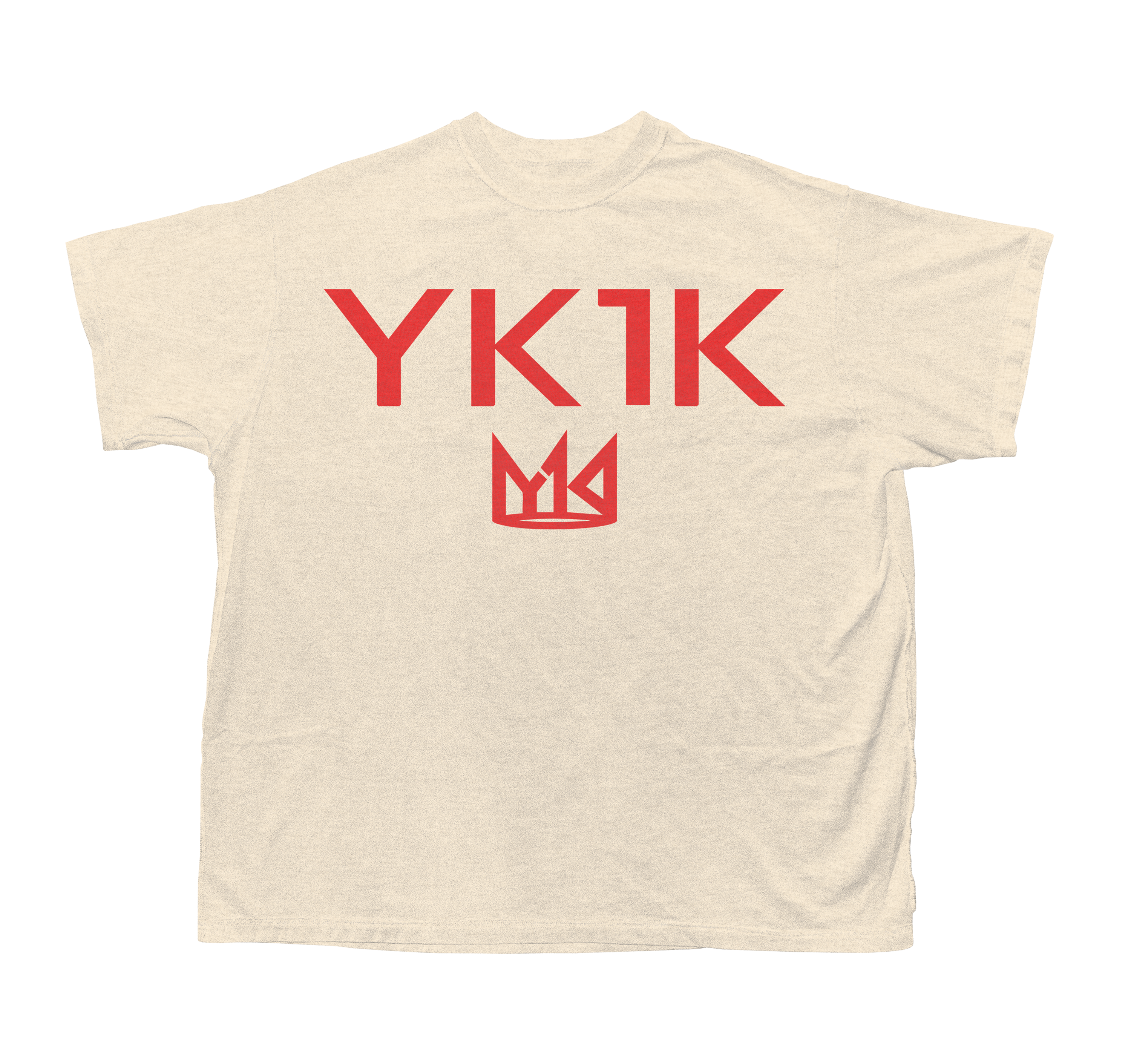 YK1K LOGO T-SHIRT CREAM RED FONT