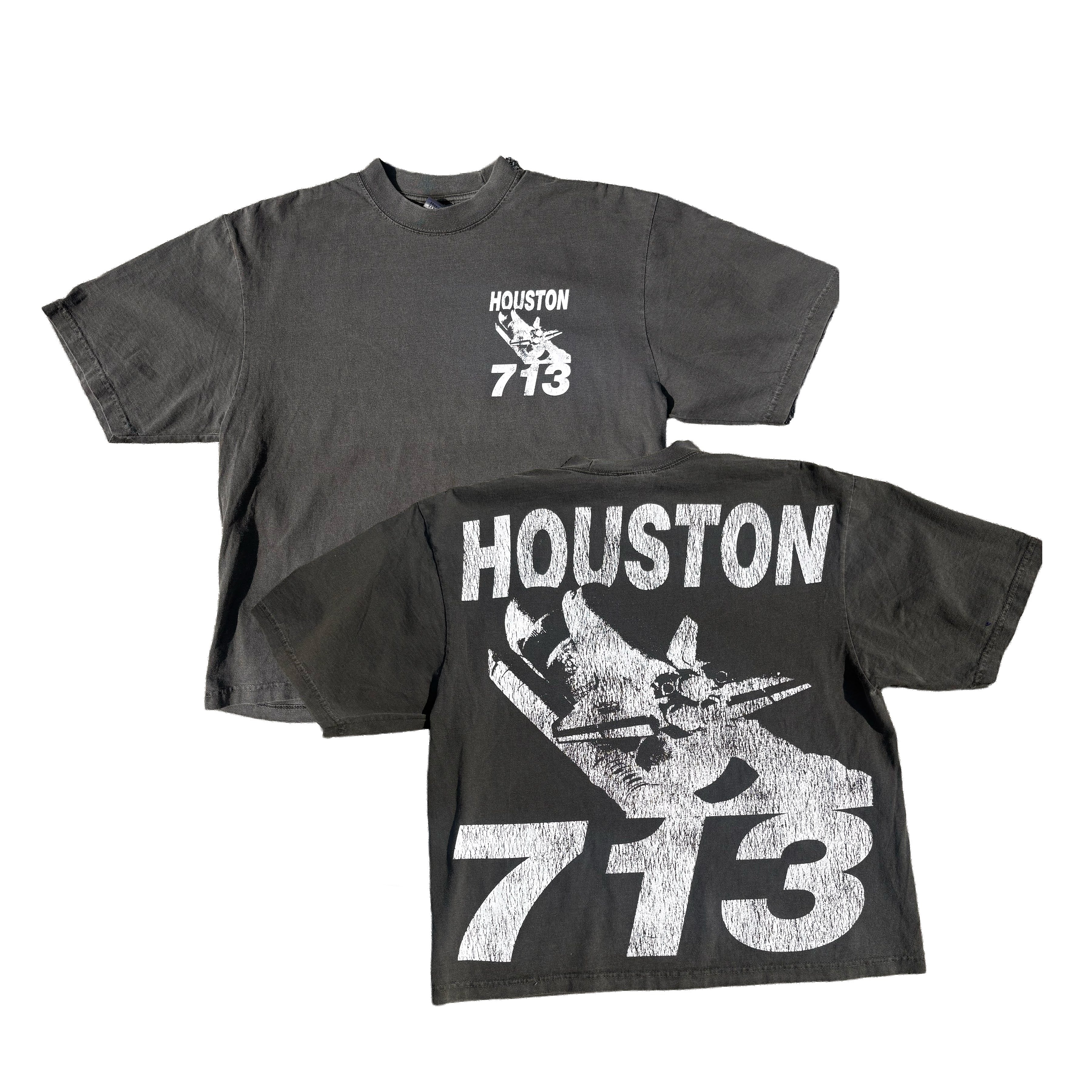 Houston 713 TSHIRT ACID BLACK