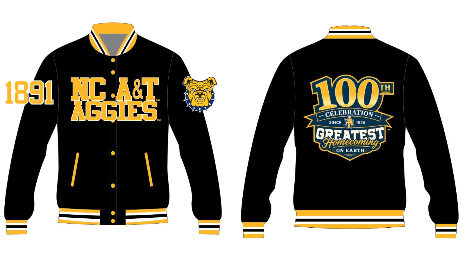 NC A&T 100th Anniversary Greatest Homecoming Jacket – PRE-ORDER BLACK