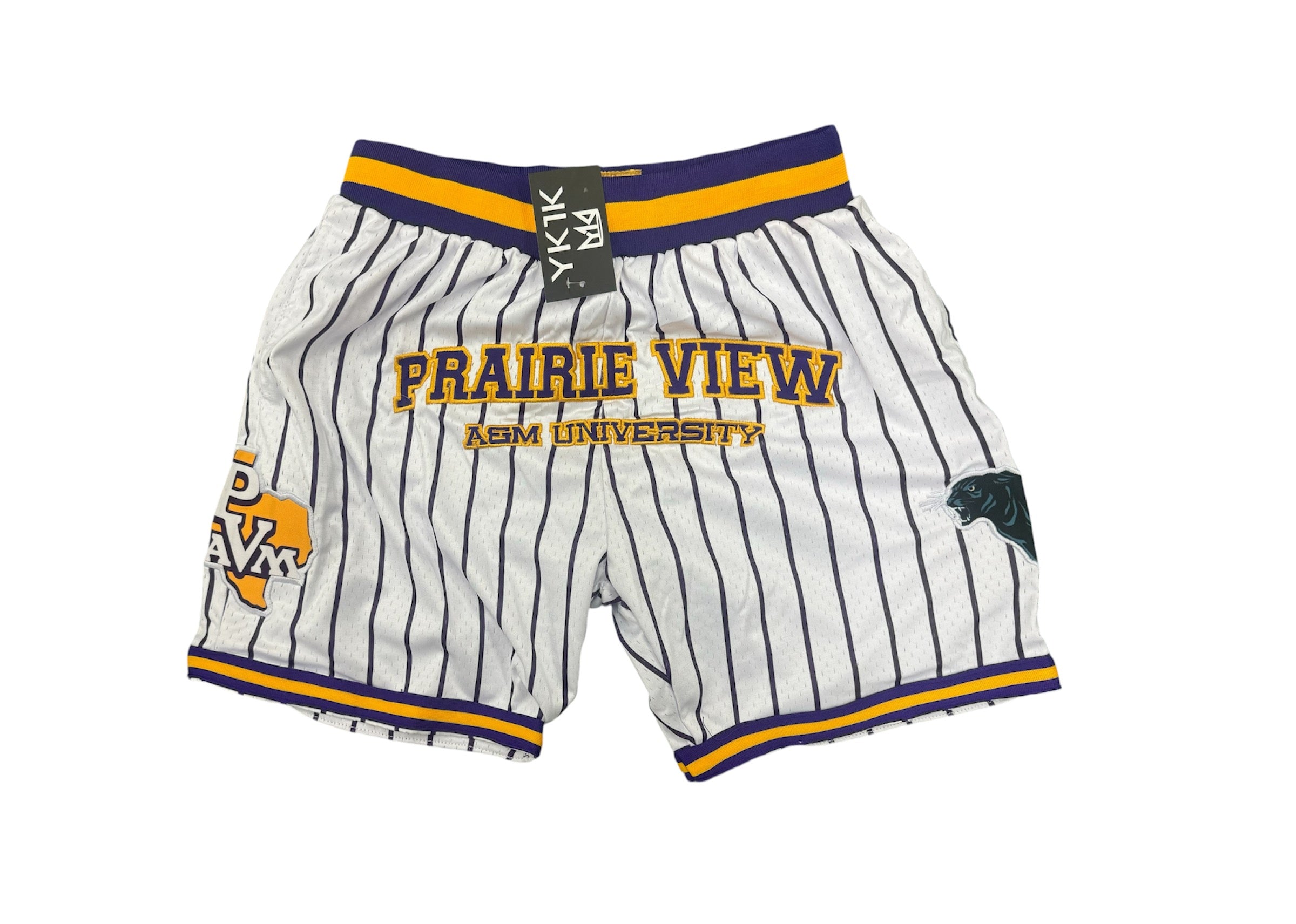 PVAMU BASKETBALL SHORTS WHITE PURPLE PINSTRIPES 2.0