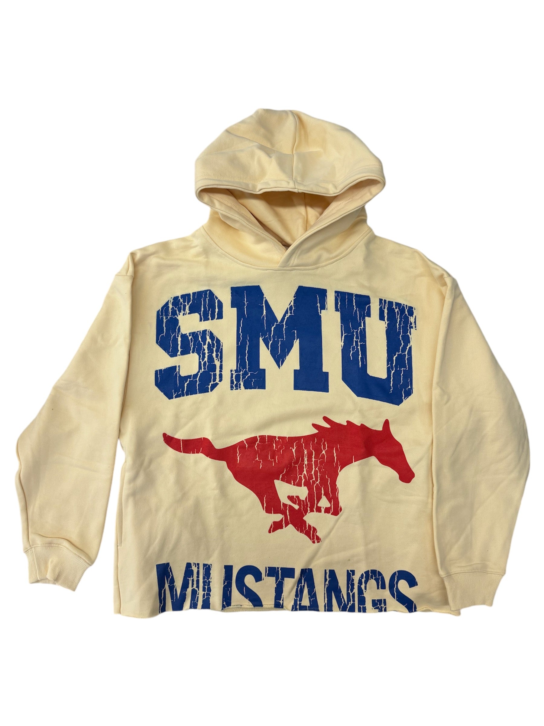 SMU MUSTANG HOODIE CREAM