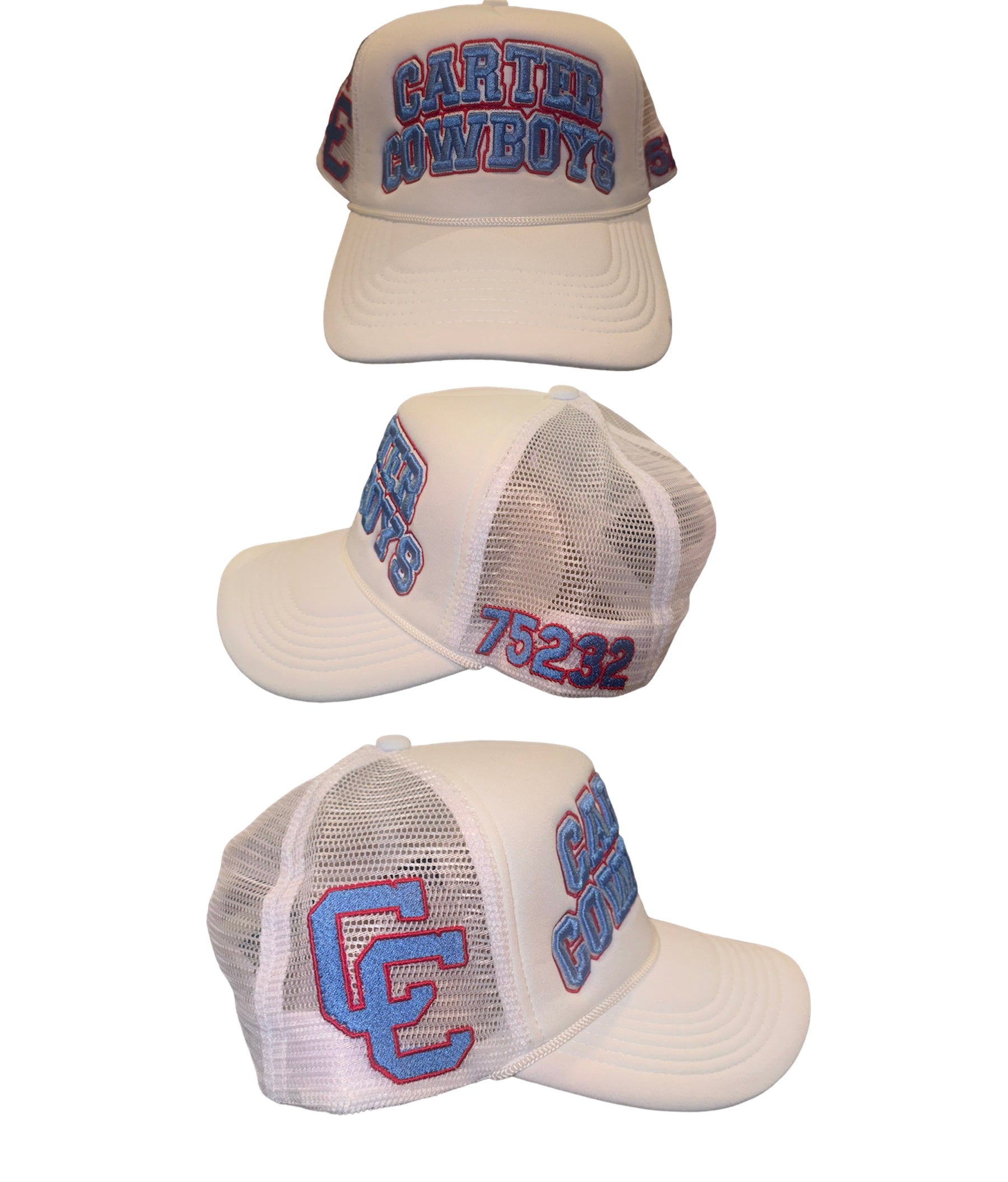 CARTER HIGH SCHOOL TRUCKER HATS White