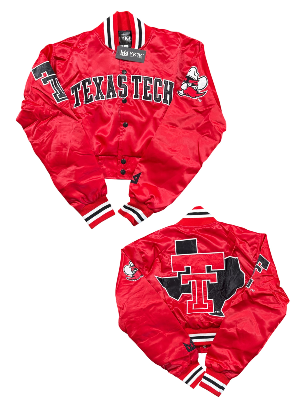 TEXAS TECH VARSITY JACKET LADY CROPPED RED