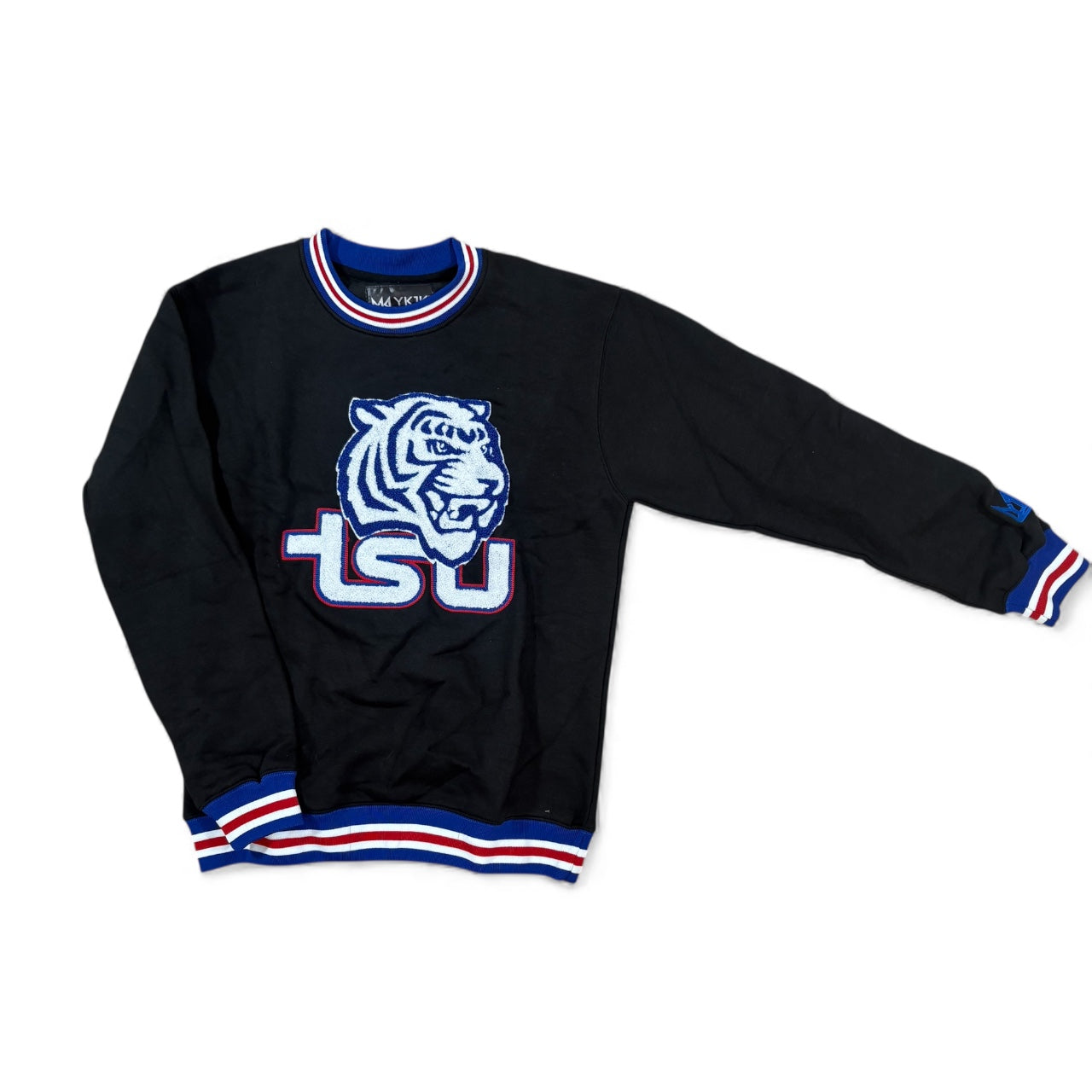TSU CHENILLE EMBRODERY CREWNECK SWEATHER  BLACK