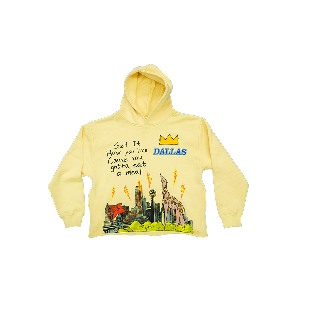 "THIS IS DALLAS " HOODIE  CREAM