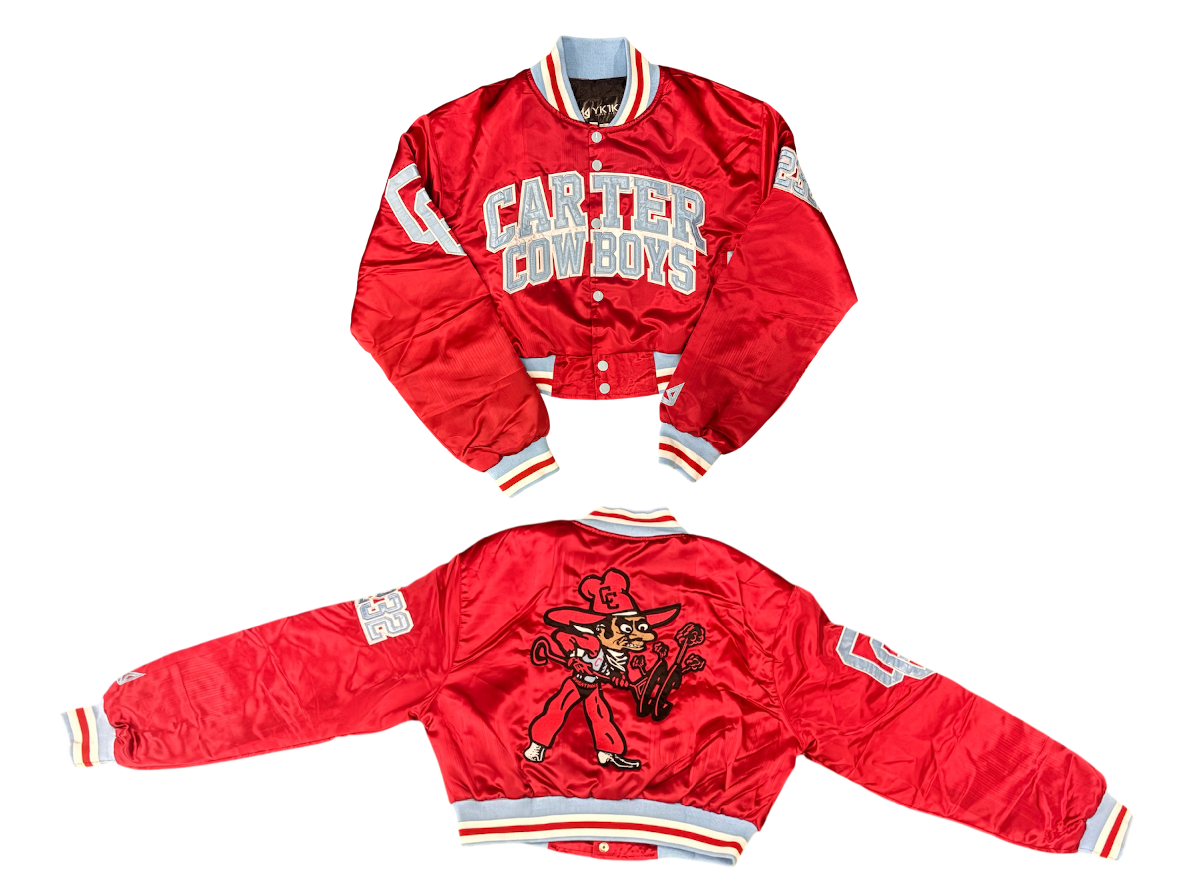 CARTER YK1K SATIN VARSITY JACKET WOMEN CROPPED 2.0 2026