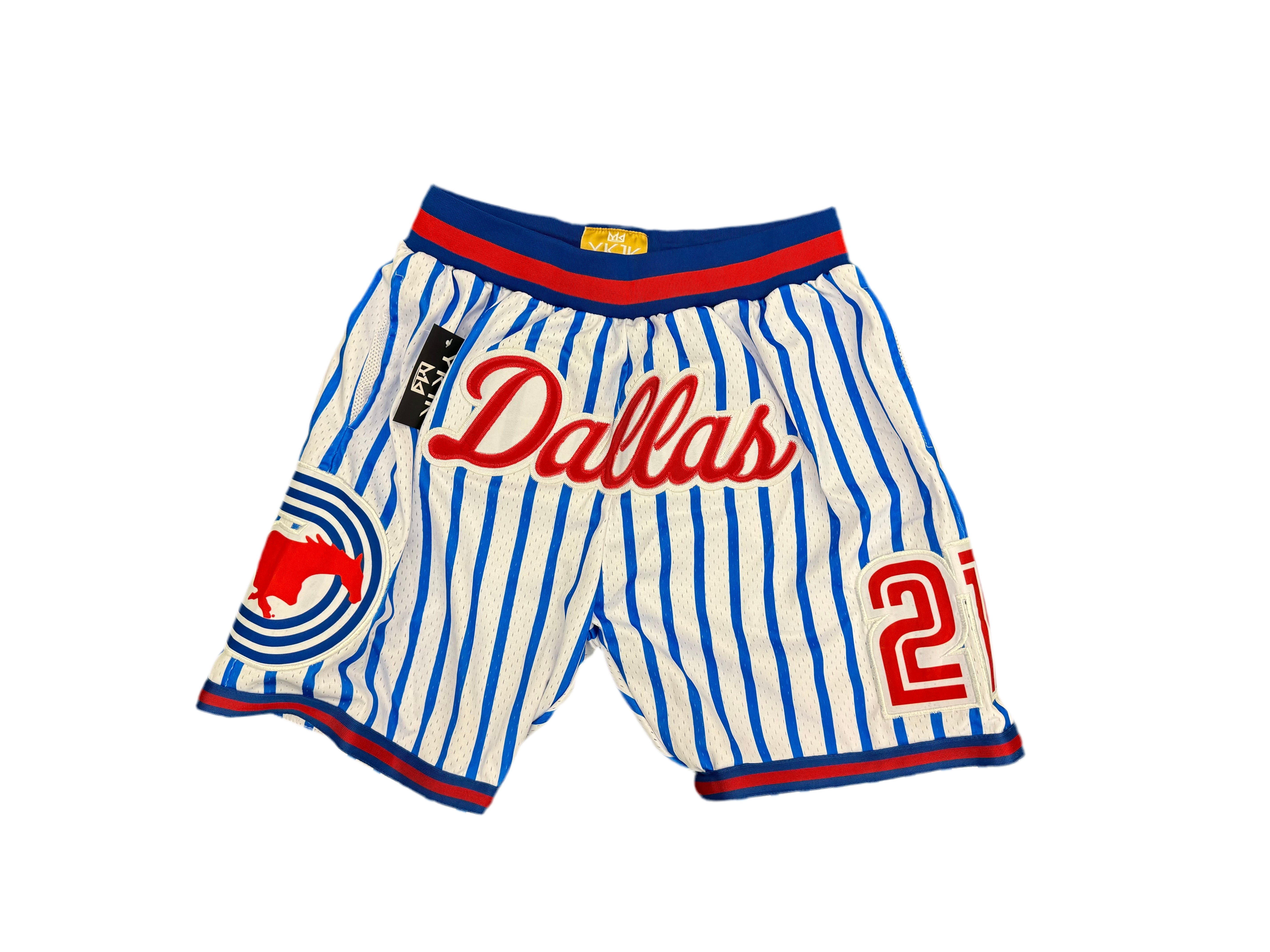 SMU Basketball Shorts White/Blue pinstripe  PRE-ORDER