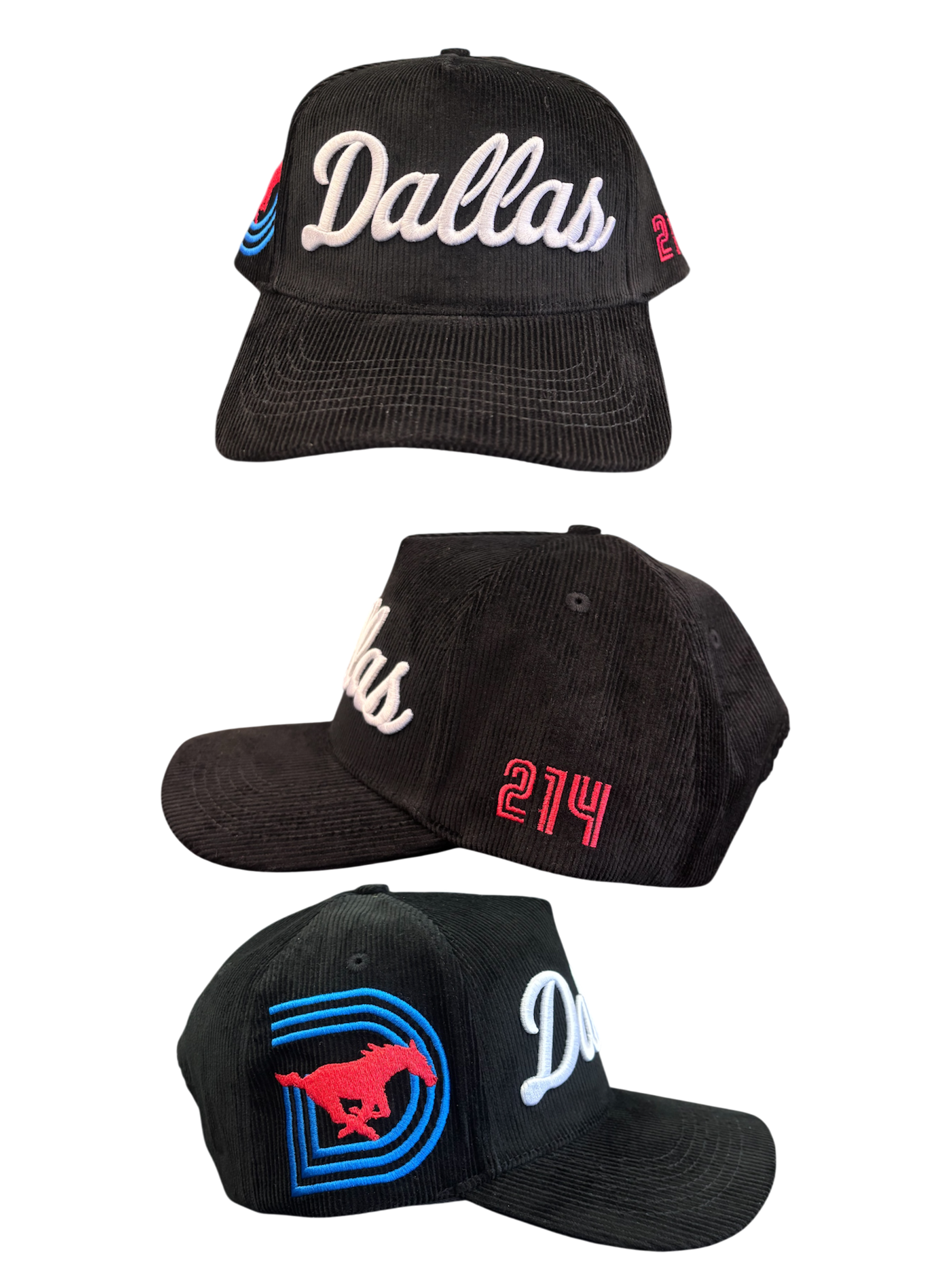 SMU Black Corduroy  HAT