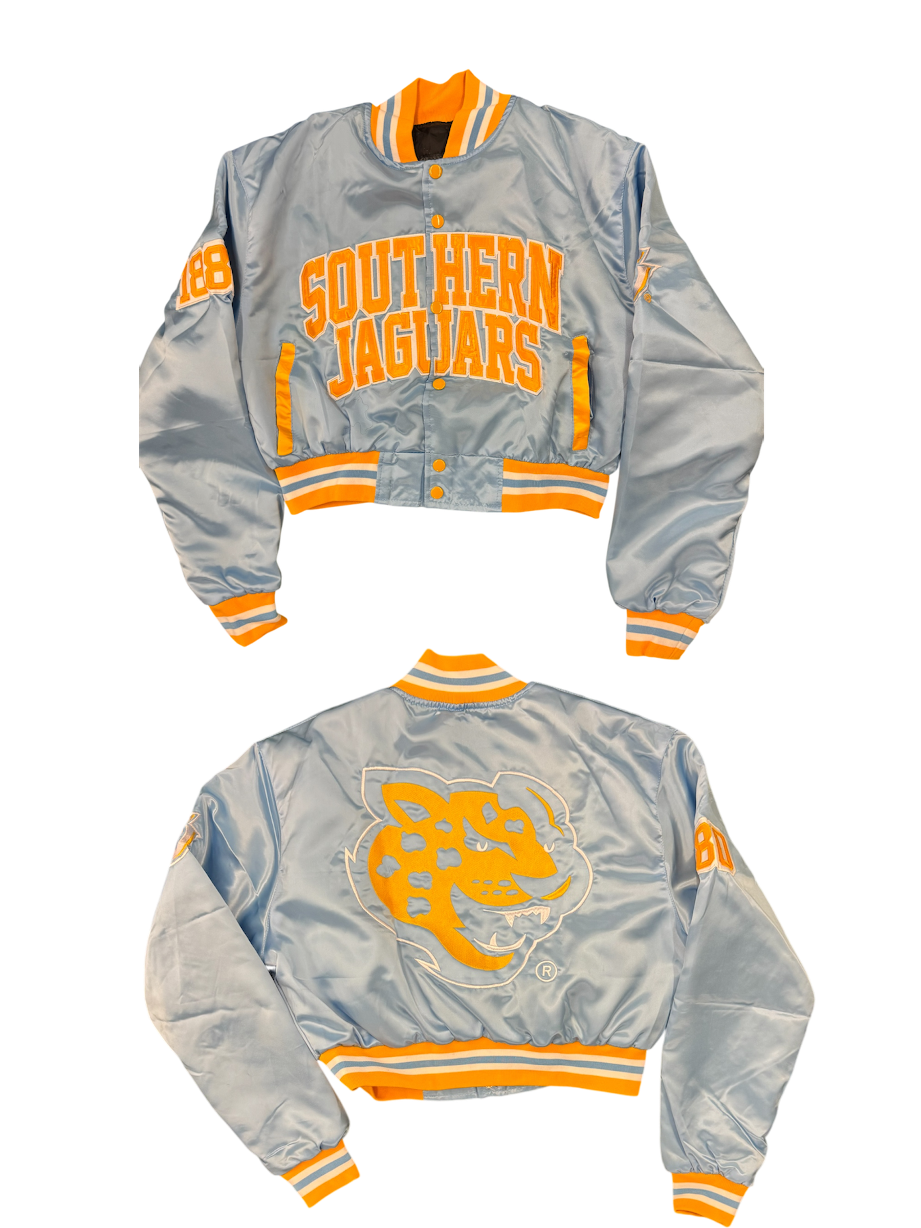 SOUTHERN UNIVERISTY YK1K SATIN VARSITY JACKET CROPPED