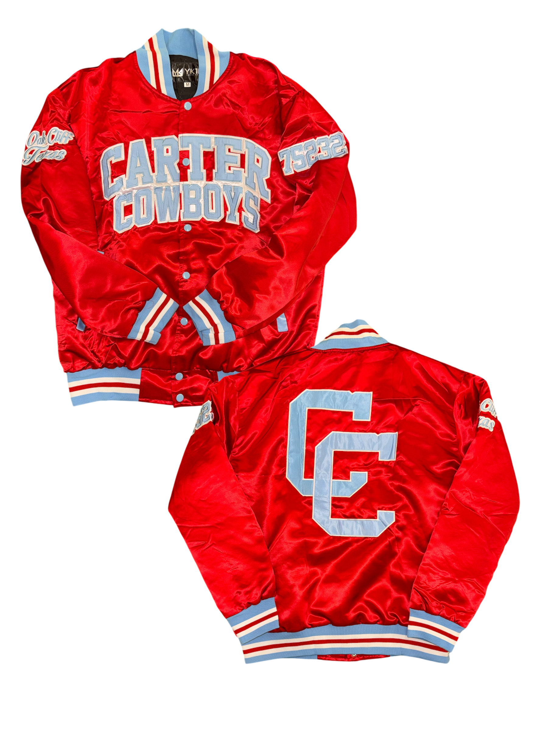 CARTER YK1K SATIN VARSITY JACKET