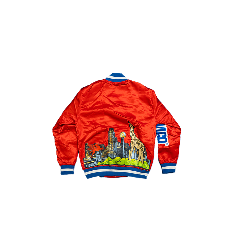 THIS IS DALLAS VARSITY JACKET RED