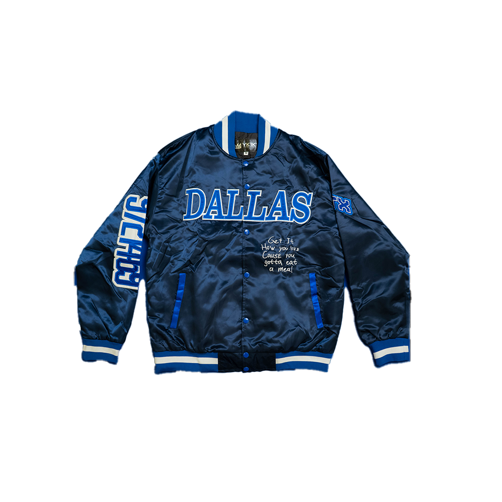 THIS IS DALLAS VARSITY JACKET NAVY