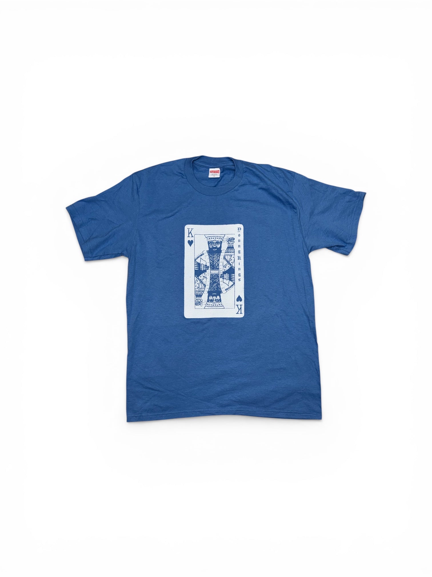 SUPREME YK1K KING OF HEARTS T-SHIRT LIGHT NAVY BLUE