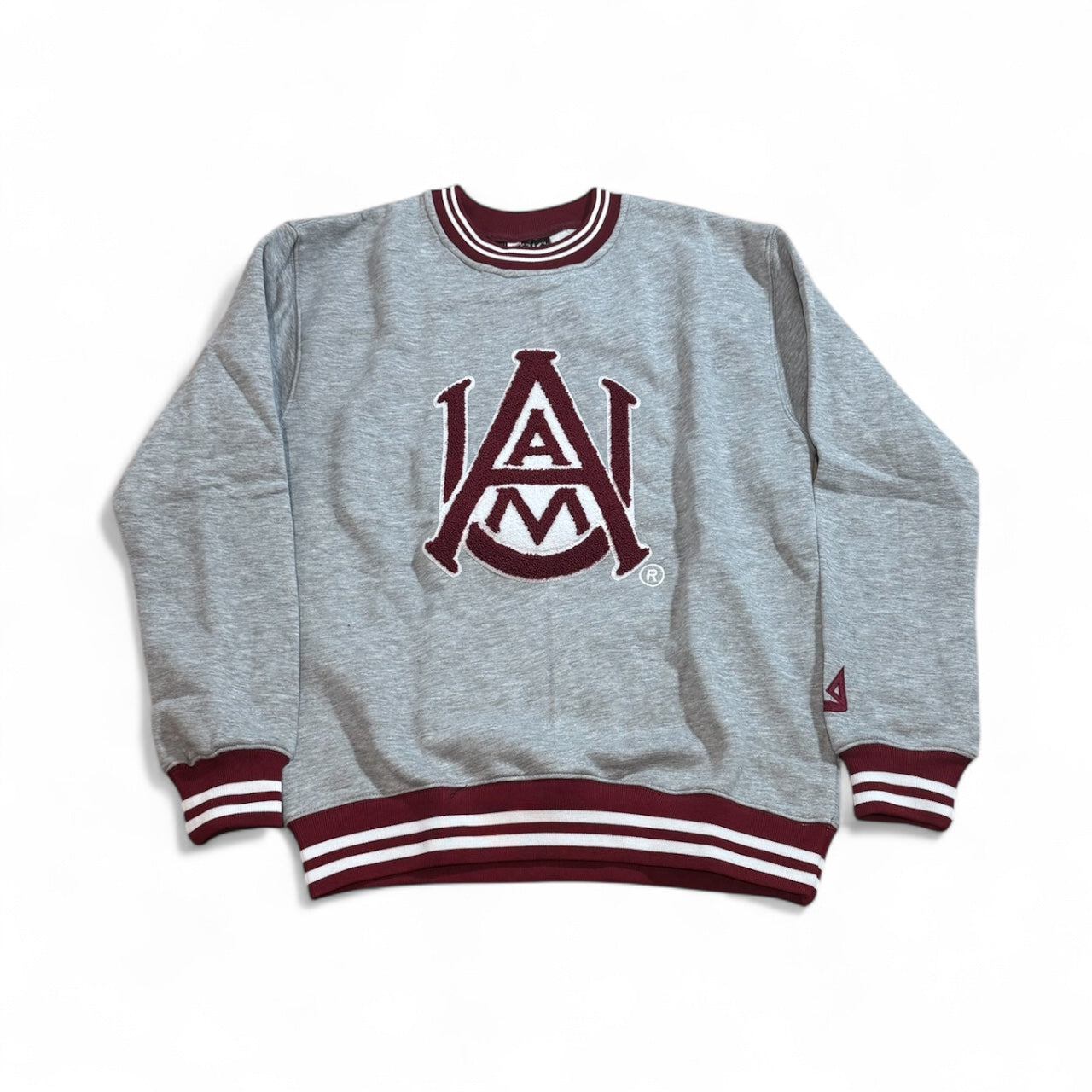 ALABAMA A&M CHENILLE embroidery CREWNECK SWEATHER GREY