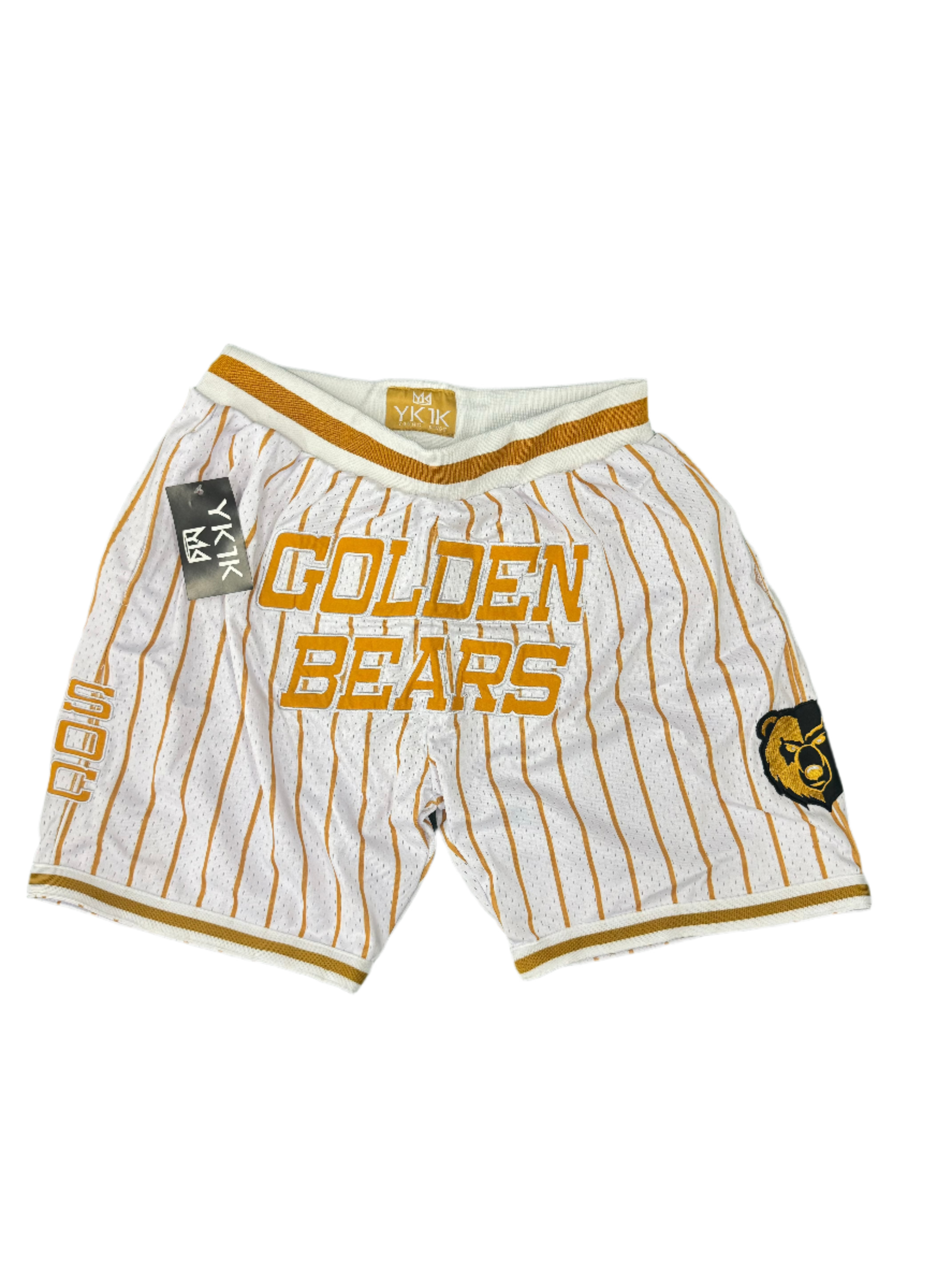 SOUTH OAK CLIFF BASKETBALL SHORTS white  GOLD PINSTRIPES