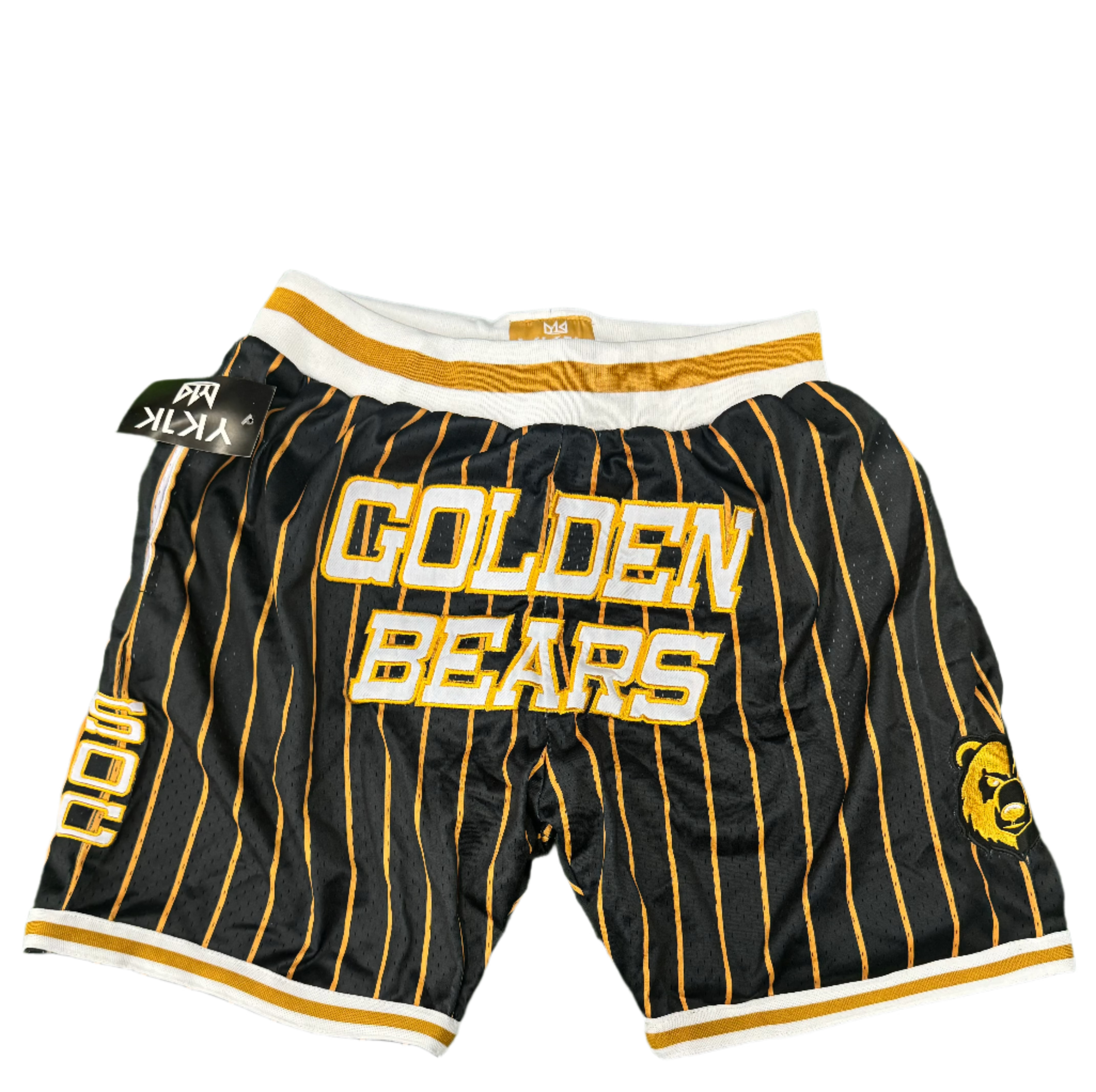 SOUTH OAK CLIFF BASKETBALL SHORTS BLACK GOLD PINSTRIPES 2.0