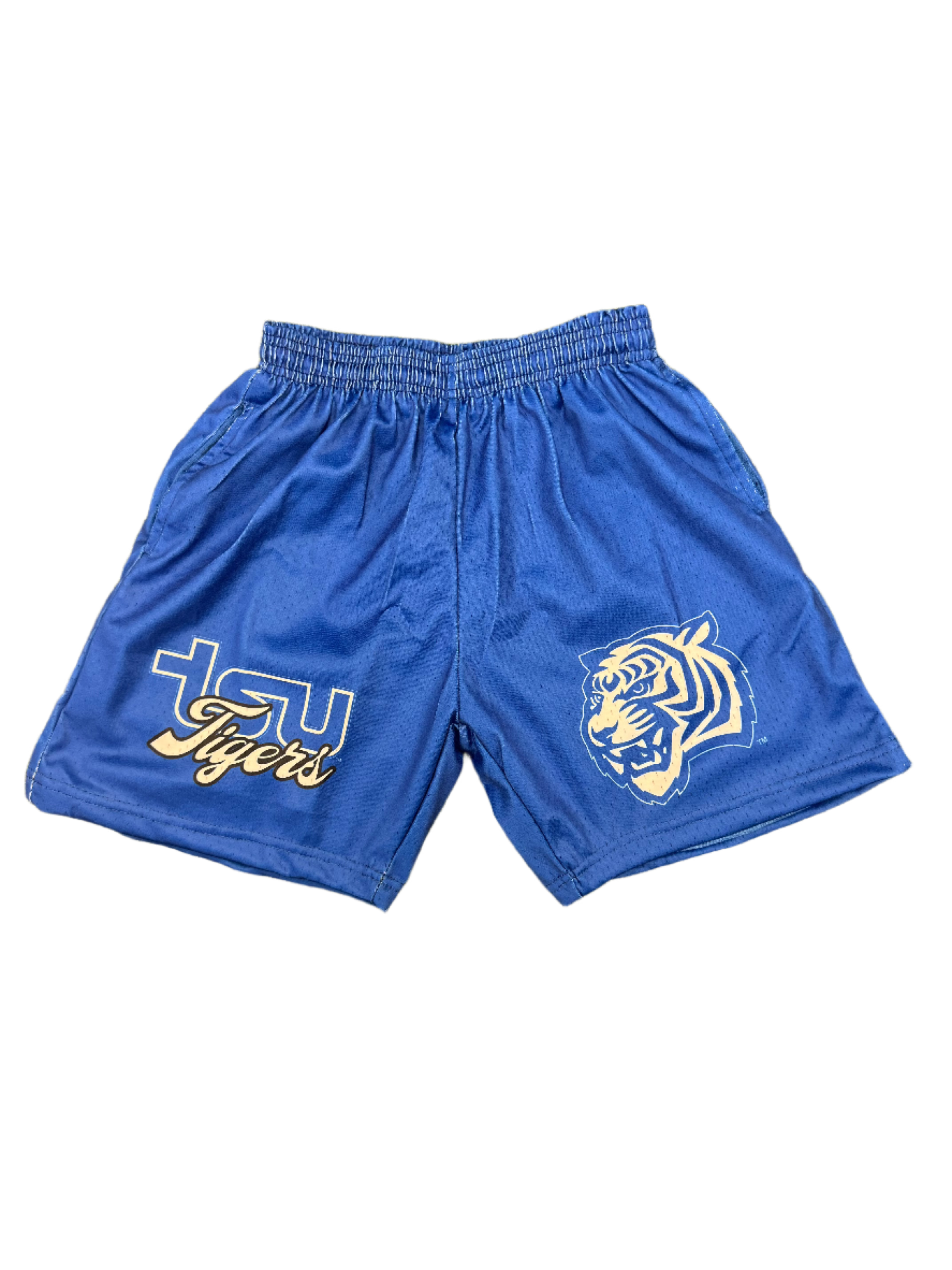 TSU TIGER Mesh Basketball Shorts BLUE