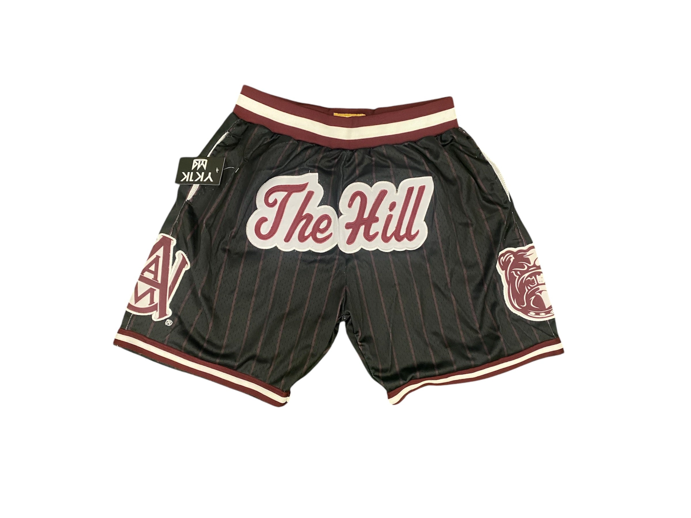 ALABAMA A&M UNIVERSITY BASKETBALL SHORTS Black with Maroon Pinstripes