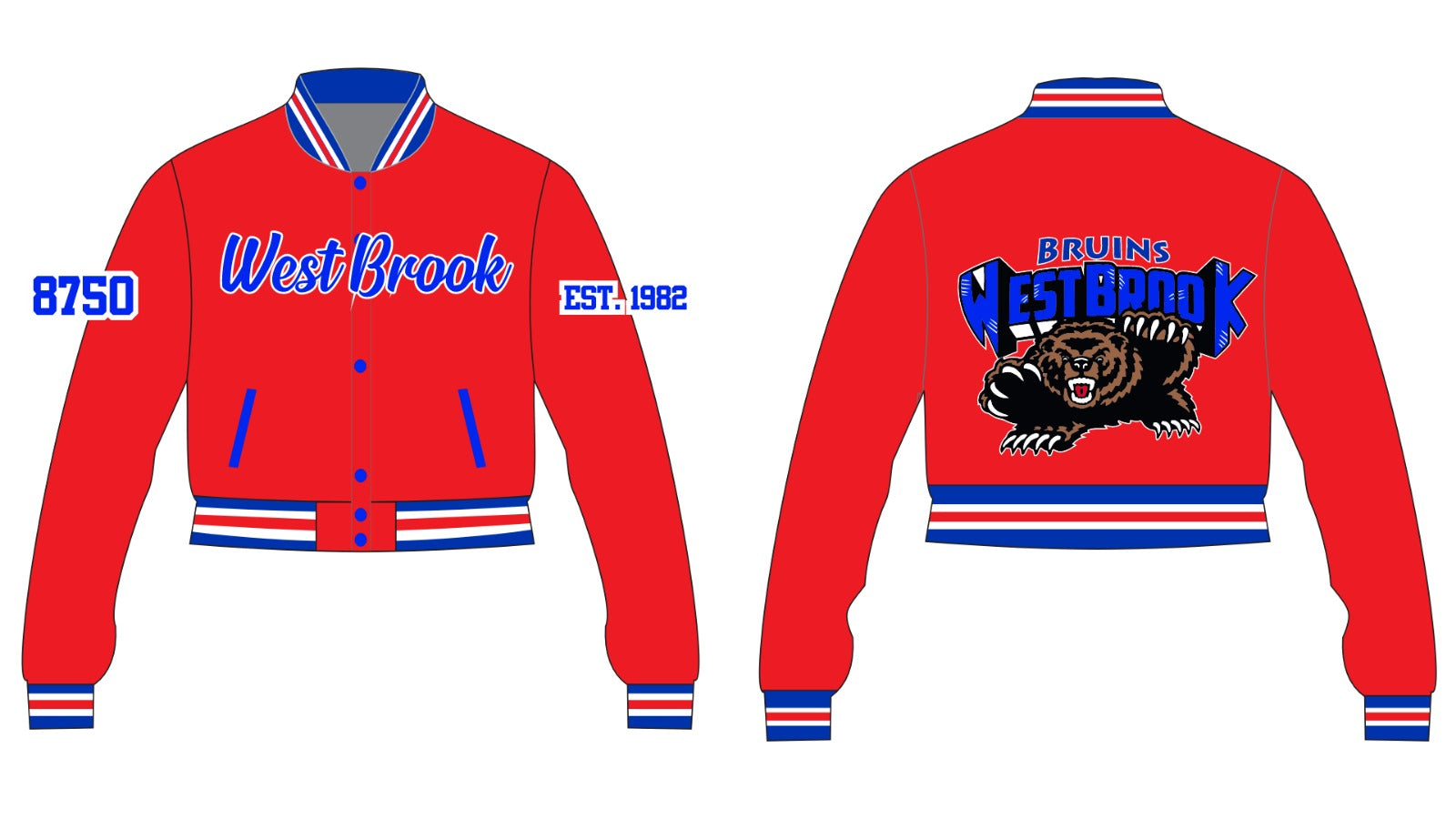 Westbrook YK1K SATIN VARSITY JACKET  WOMEN CROP RED PRE-ORDER