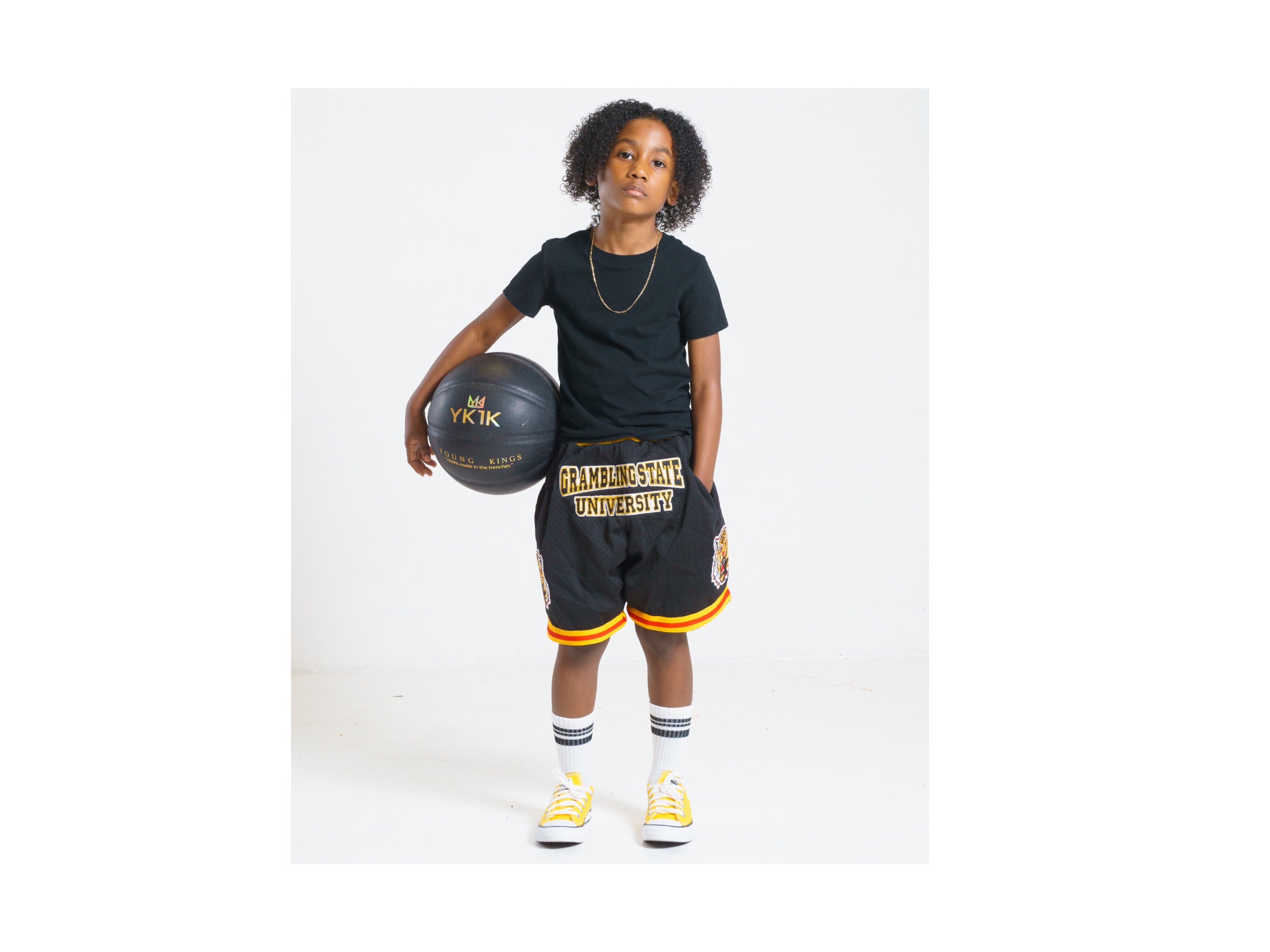 GRAMBLING STATE BASKETBALL SHORTS BLACK CHILDREN PRE-ORDER
