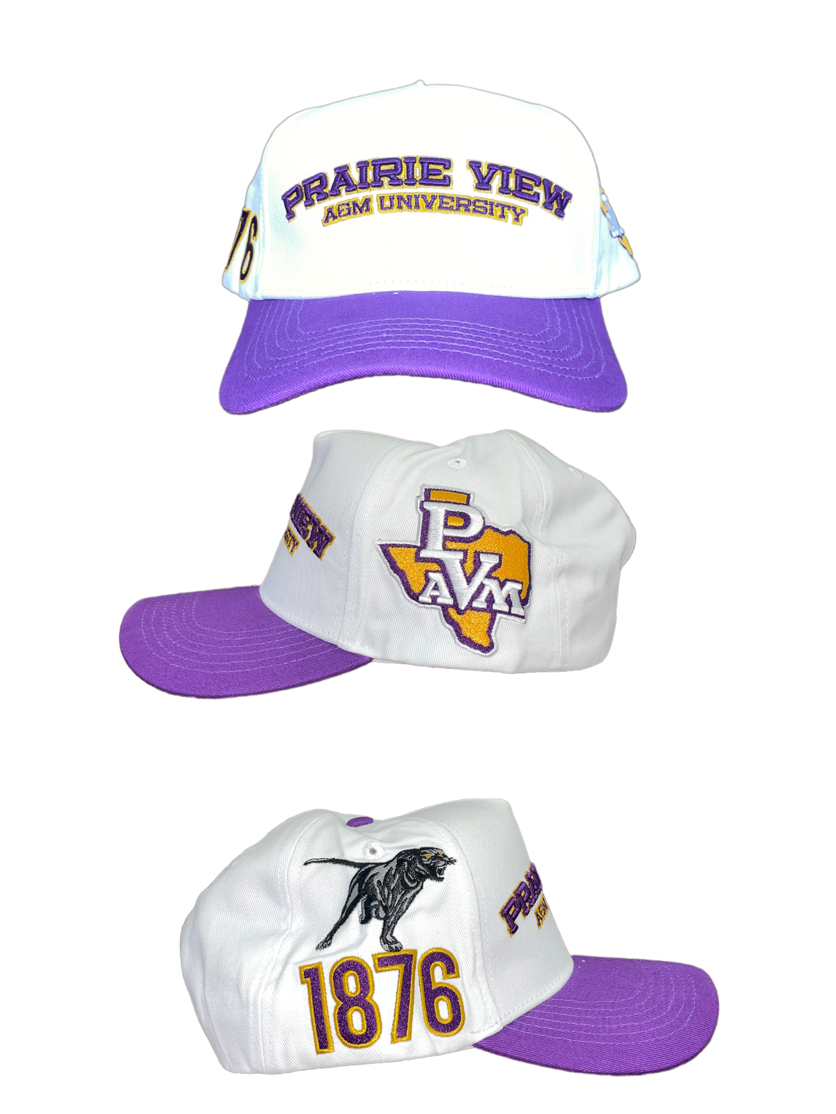 PVAMU  HAT WHITE PURPLE Brim